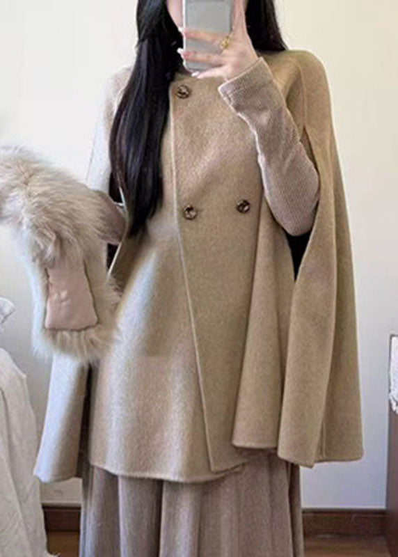 Manteau Femme Patchwork Col Renard Manches Cape 2
