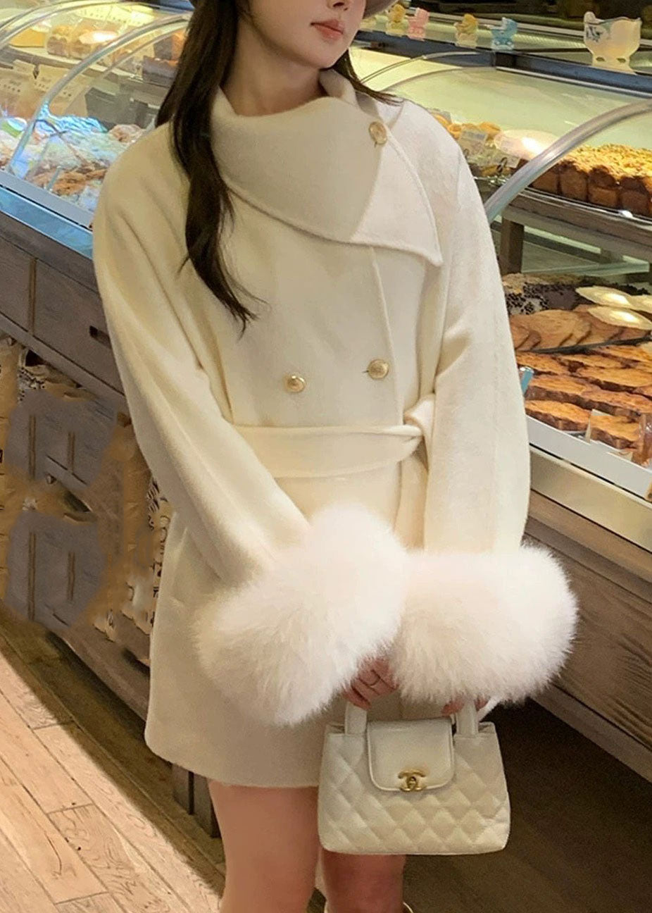 Manteau Femme Patchwork avec Ceinture à la Taille Automne 2