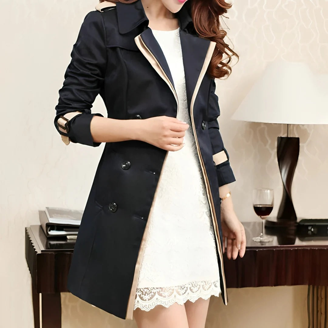 Manteau Femme Trench Classique Chic avec Ceinture 1