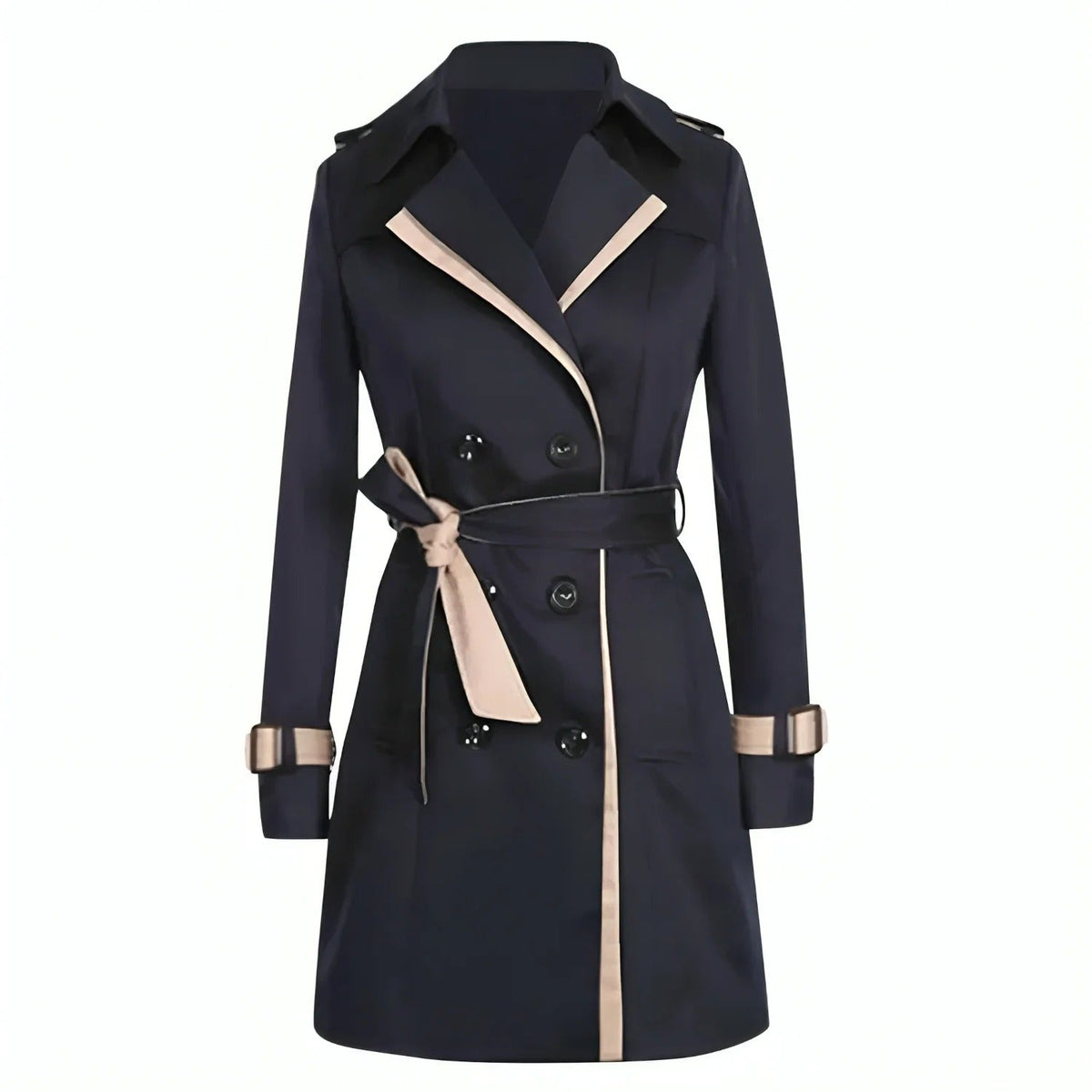 Manteau Femme Trench Classique Chic avec Ceinture 2