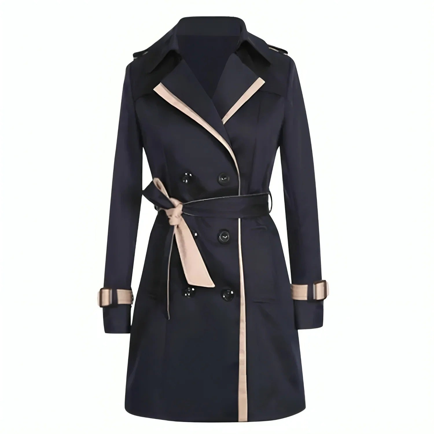 Manteau Femme Trench Classique Chic avec Ceinture 2