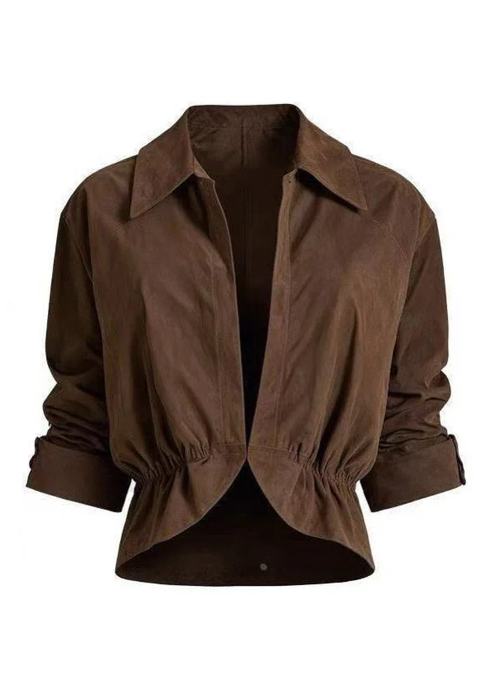 Manteau Femme Vintage Col Peter Pan Froissé Automnal 2