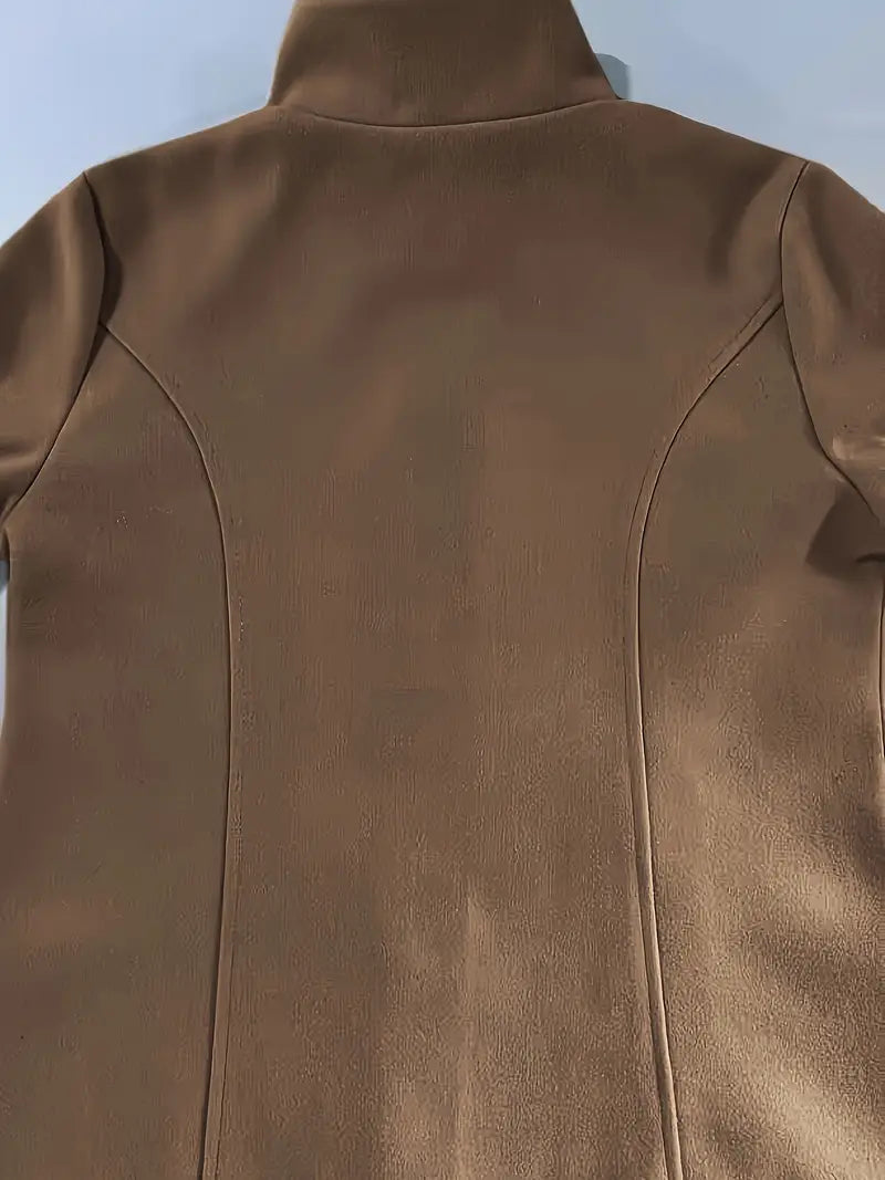 Manteau Femme à Bouton Unique en Tissu Tissé 3