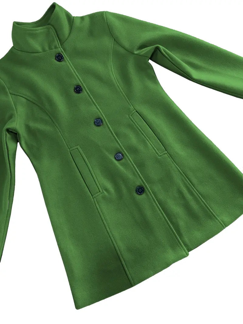 Manteau Femme à Bouton Unique en Tissu Tissé 7