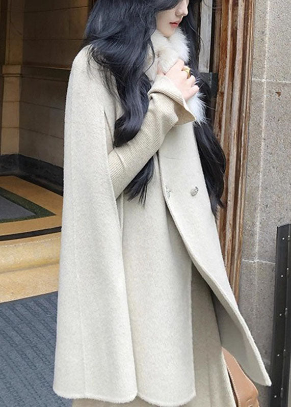 Manteau Femme à Boutons avec Col en Fourrure Style Automnal 4