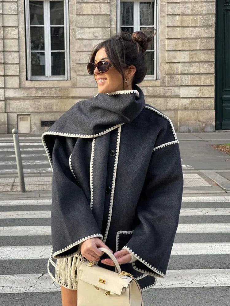 Manteau Hiver Femme Long Chic avec Manches Longues et Poches Pratiques 1
