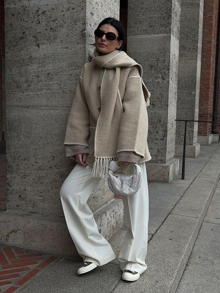 Manteau Hiver Femme Long Chic avec Manches Longues et Poches Pratiques 4