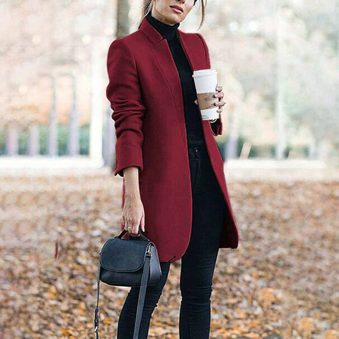 Manteau Hiver Femme Long Classique à Revers 3
