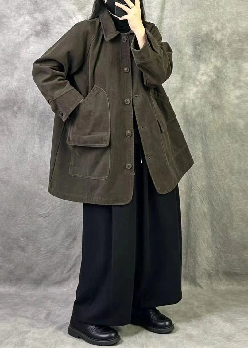 Manteau Hiver Femme Long Patchwork Oversize avec Poches 2