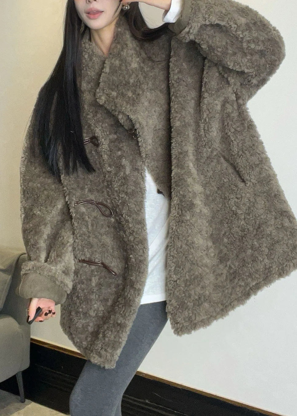 Manteau Hiver Femme Long Style Patchwork Col Montant 0