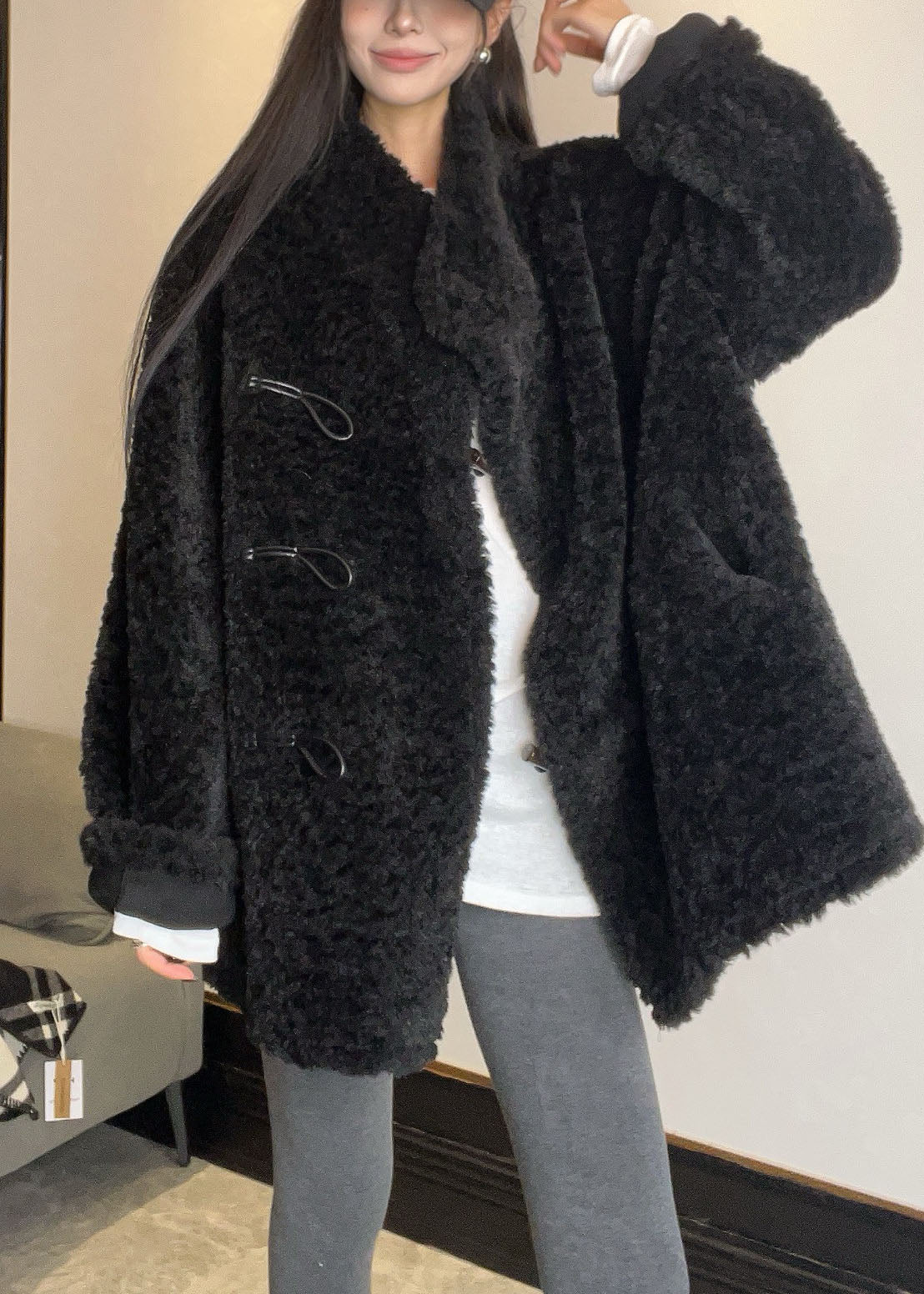 Manteau Hiver Femme Long Style Patchwork Col Montant 1