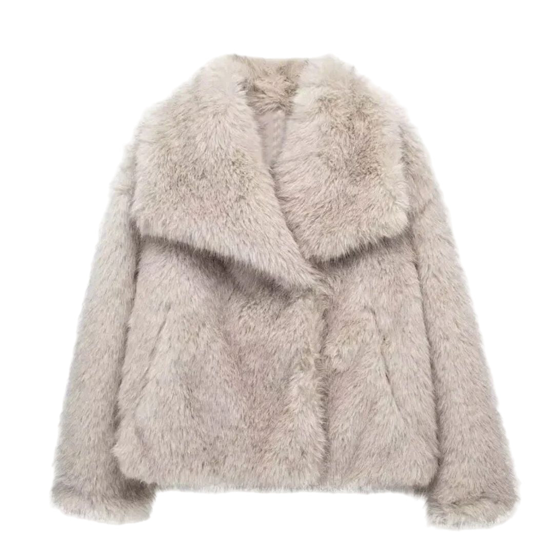 Manteau Long Femme Hiver Chic Avec Col En Fourrure 0