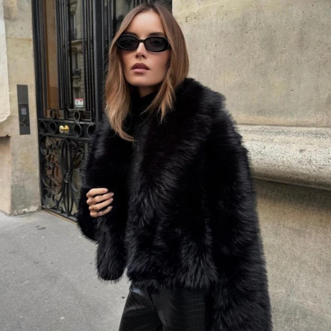 Manteau Long Femme Hiver Chic Avec Col En Fourrure 1