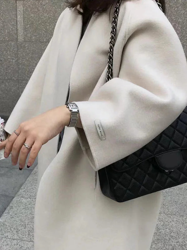 Manteau Long Femme Hiver en Laine Confortable et Moderne 4