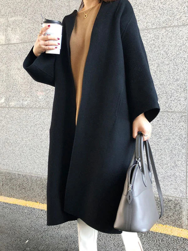 Manteau Long Femme Hiver en Laine Confortable et Moderne 5