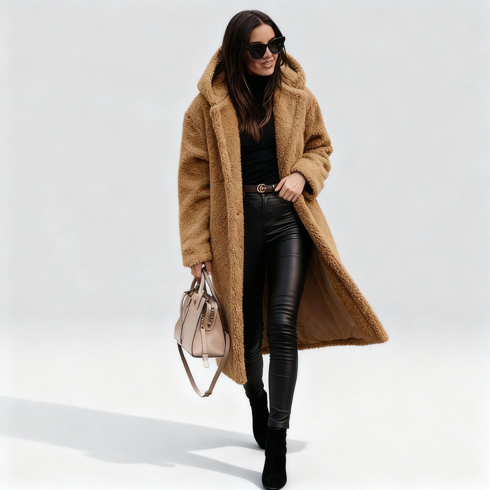 Manteau Long Femme à Capuche Chic 7