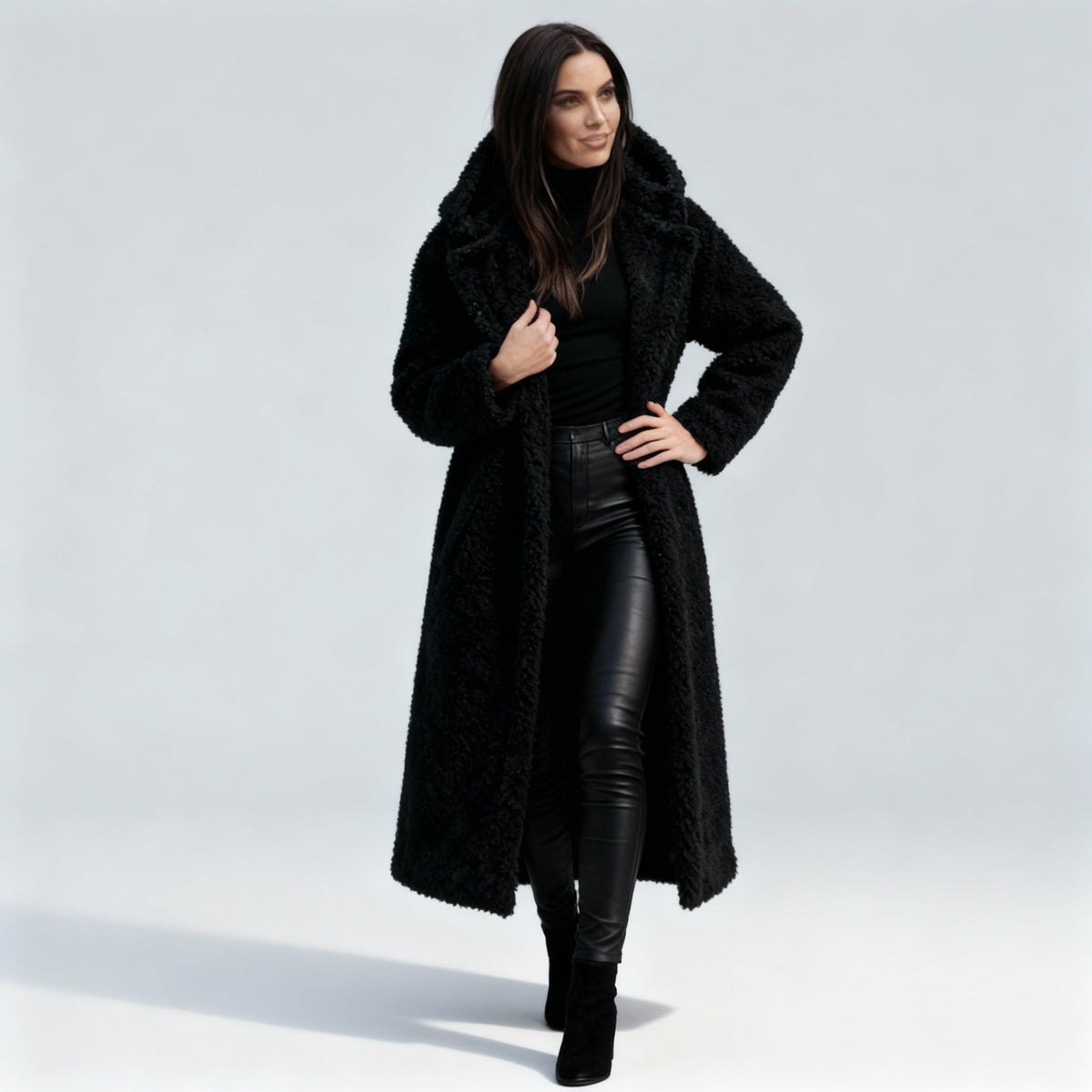 Manteau Long Femme à Capuche Chic 8