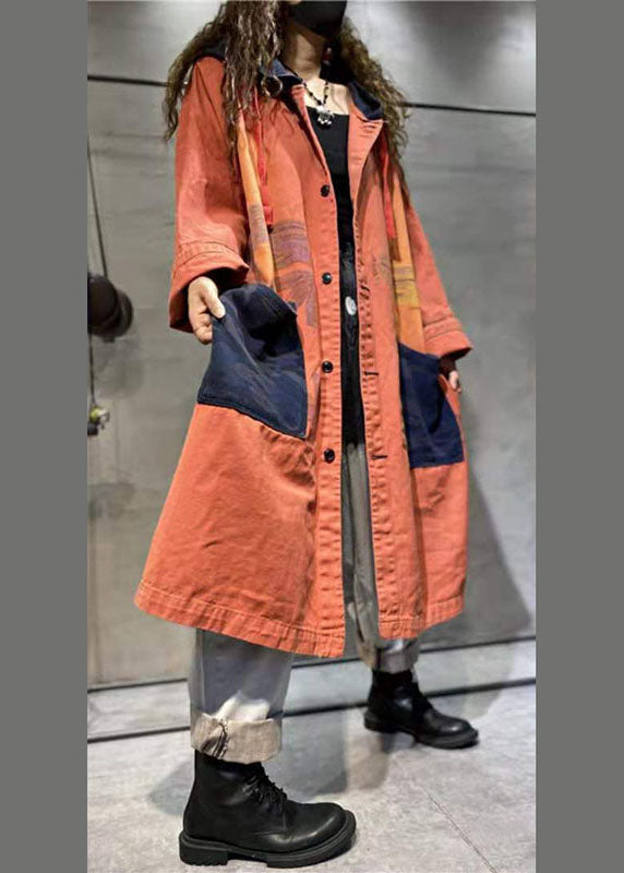 Manteau Long Femme en Jean Décontracté avec Poches et Manches Longues 2