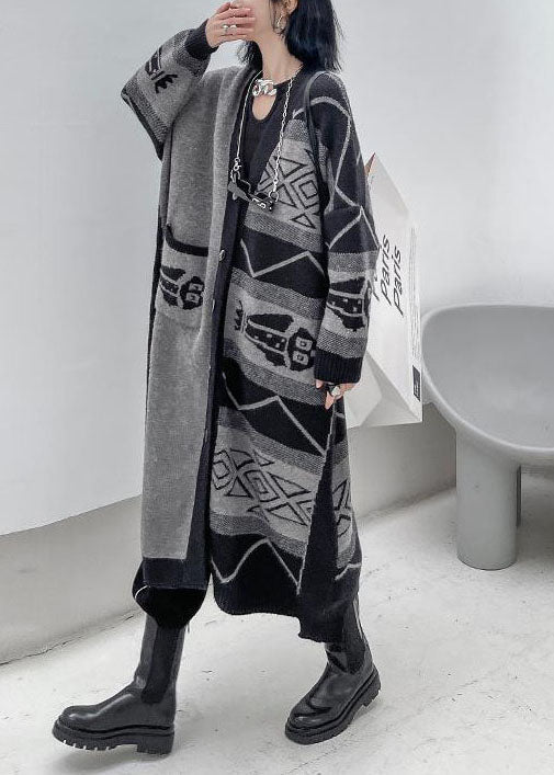 Manteau Long pour Femmes à Col en V Asymétrique 3