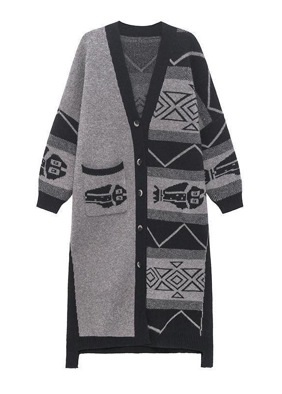 Manteau Long pour Femmes à Col en V Asymétrique 4