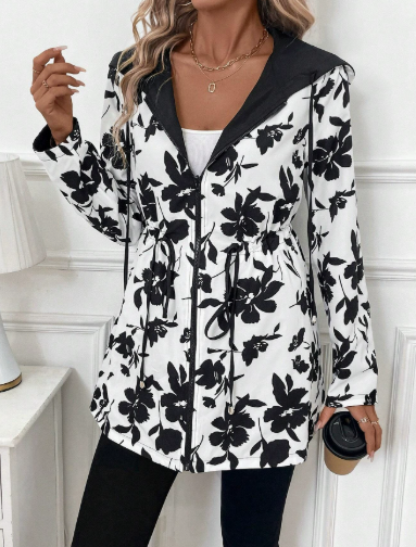 Manteau Réversible Femme Imprimé Léopard et Neutre 2
