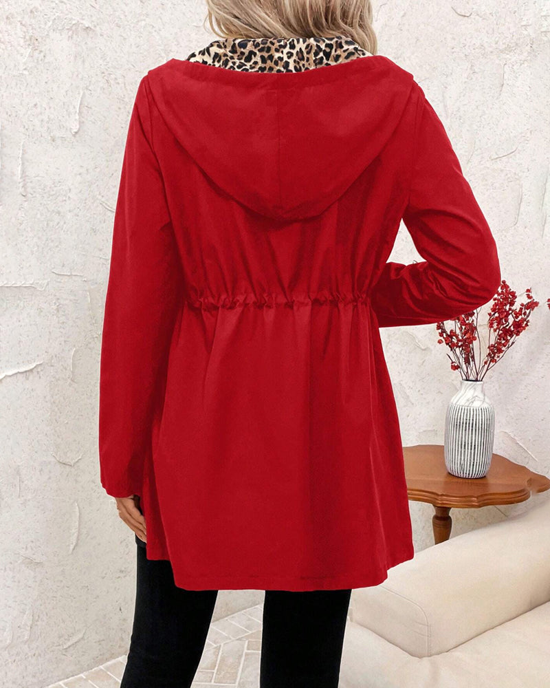 Manteau Réversible Femme Imprimé Léopard et Neutre 4