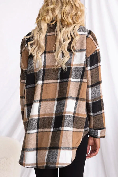 Manteau Shacket à Carreaux pour Femmes 2