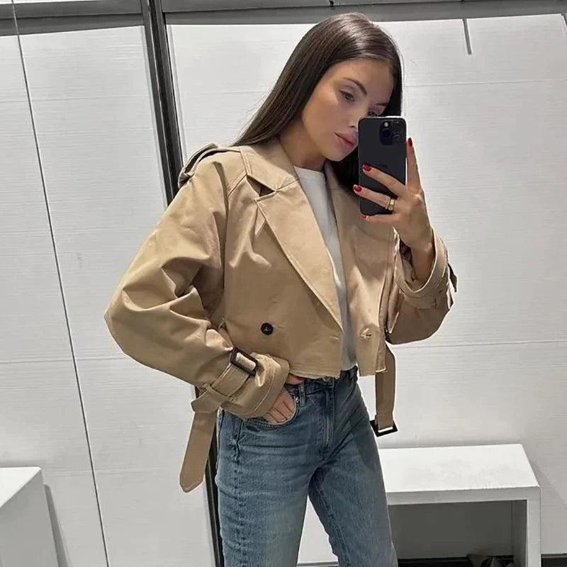 Manteau Trench Court pour Femme 1
