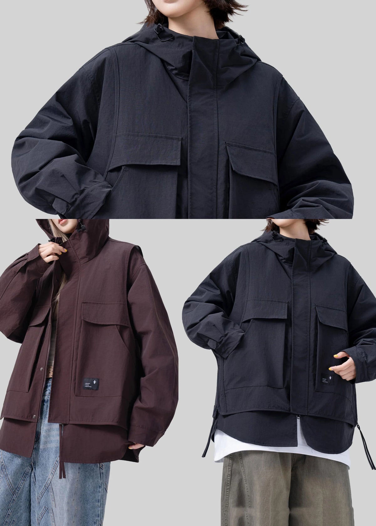 Manteau Trench Oversize Femme Style Patchwork Automnal 4