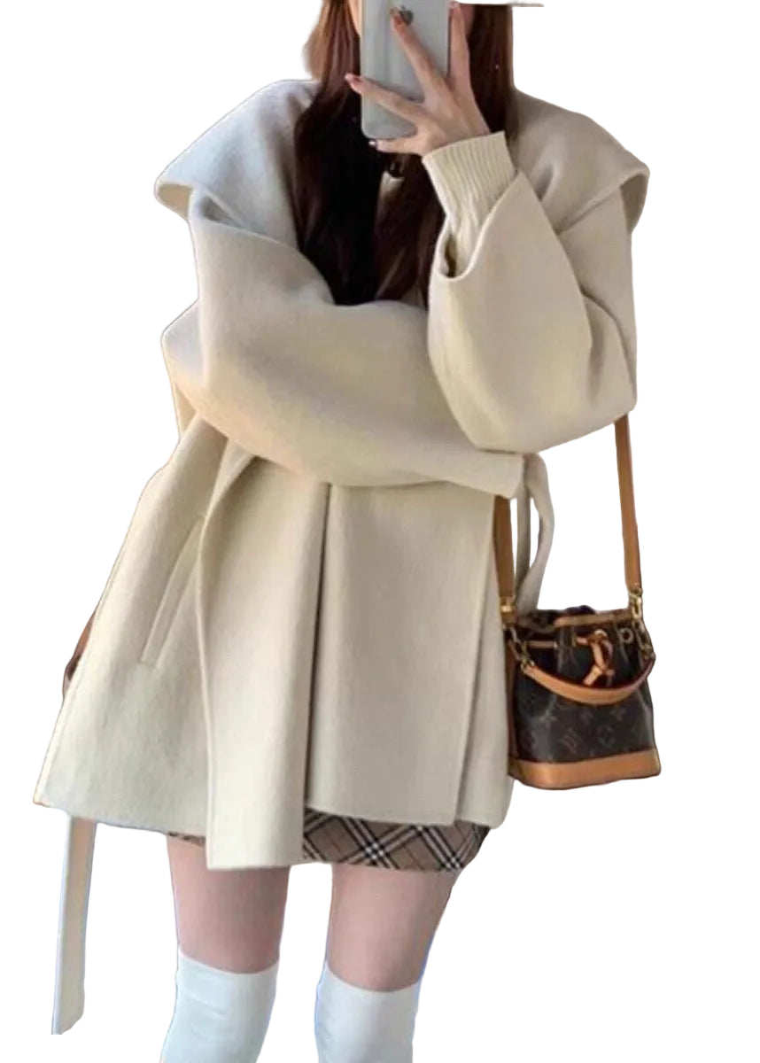 Manteau à capuche patchwork ample pour femme automnal 0