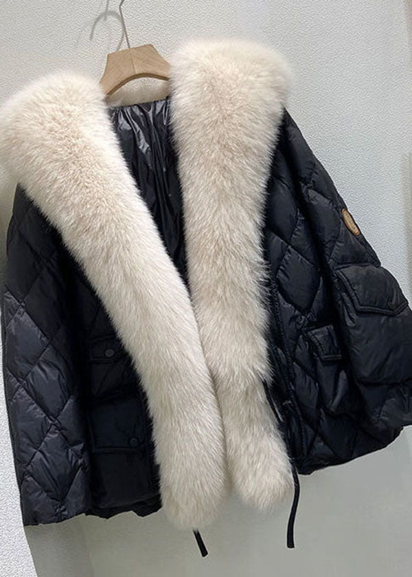 Manteau d'Hiver Femme Oversized en Duvet avec Col en Fourrure 3