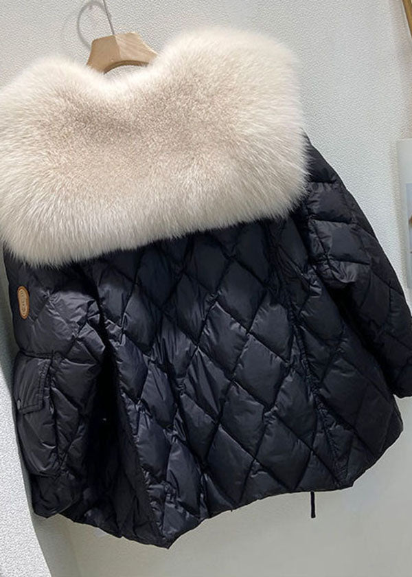Manteau d'Hiver Femme Oversized en Duvet avec Col en Fourrure 4
