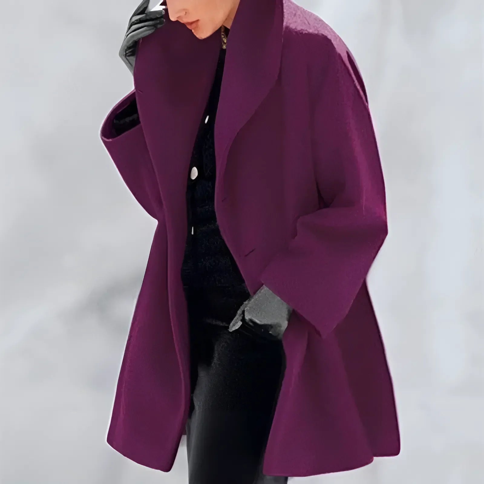 Manteau d'Hiver Femme Trench Moderne en Tissu Chaud 3