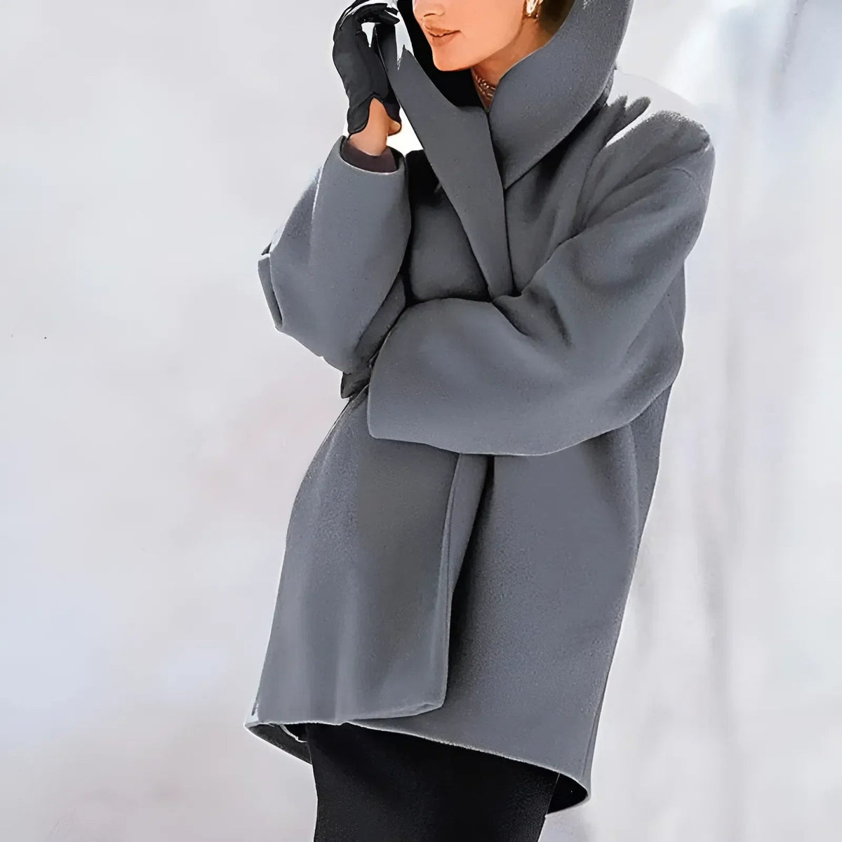 Manteau d'Hiver Femme Trench Moderne en Tissu Chaud 6