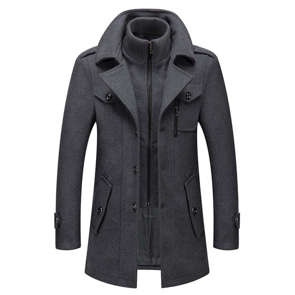 Manteau d'Hiver Homme Tweed À Deux Pièces Ajusté 6