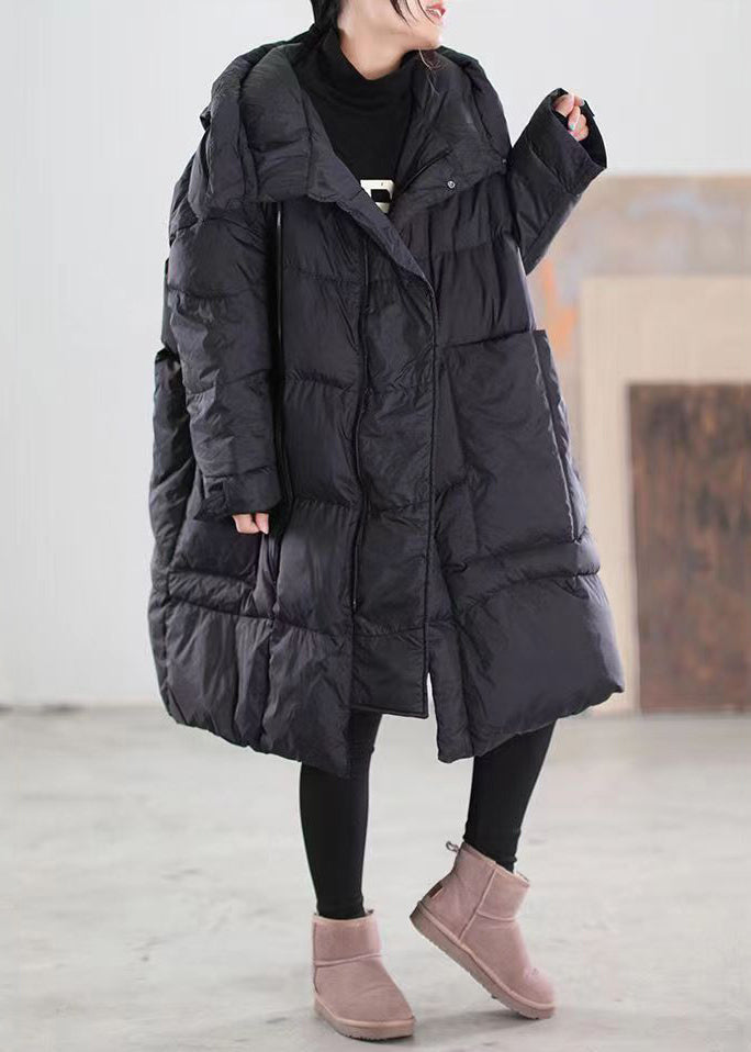 Manteau d'Hiver à Capuche Grande Taille Patchwork 1