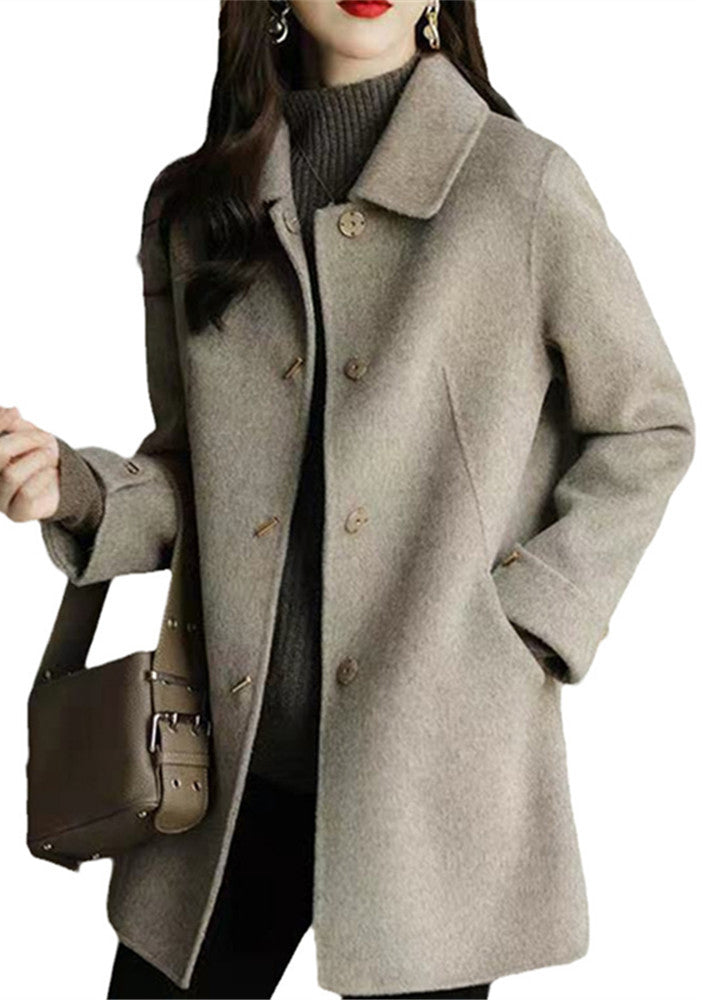 Manteau d'automne avec col Peter Pan et poches 4