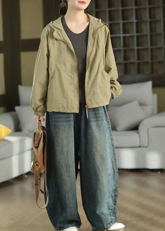 Manteau d'automne grande taille à capuche avec cordon de serrage pour femme 4