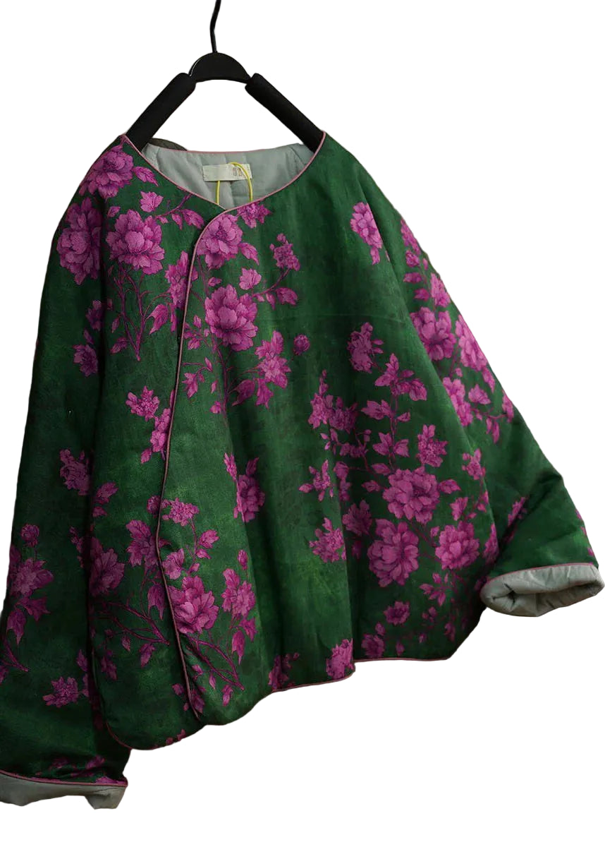 Manteau d'hiver pour femme style chinois à col rond 0