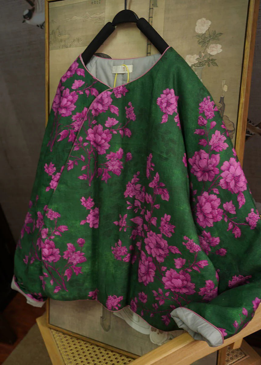 Manteau d'hiver pour femme style chinois à col rond 2