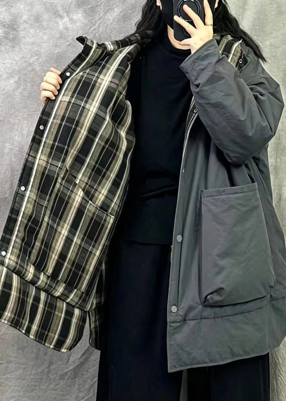 Manteau d'hiver réversible à capuche pour femme 2