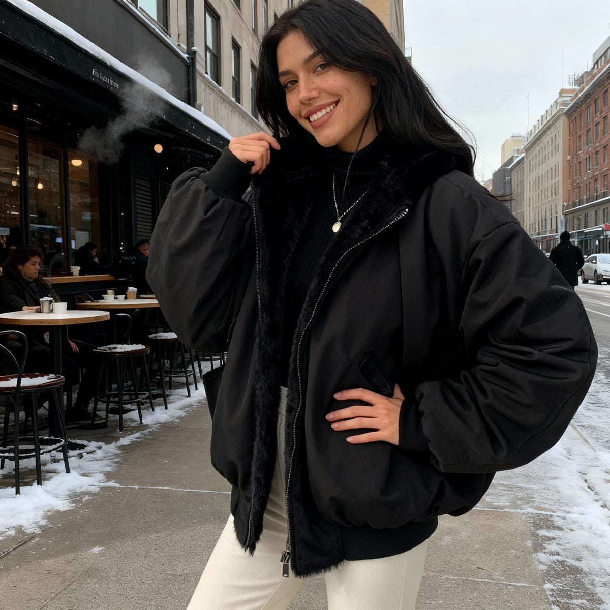 Manteau d'hiver surdimensionné pour femme 3
