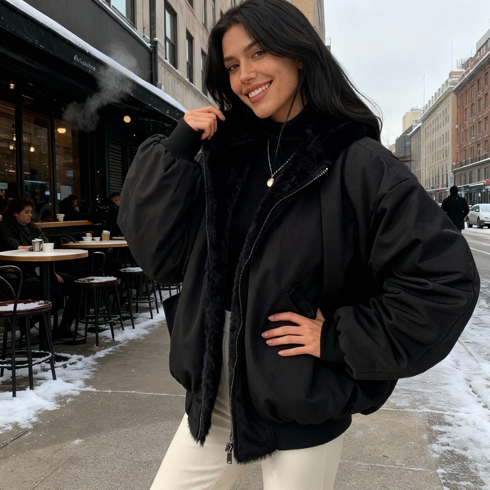 Manteau d'hiver surdimensionné pour femme 3