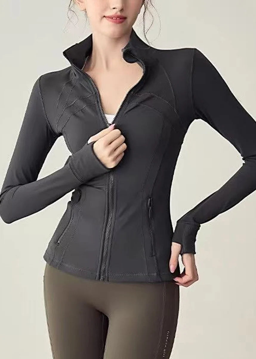 Manteau de tennis femme col montant manches longues extensible 3