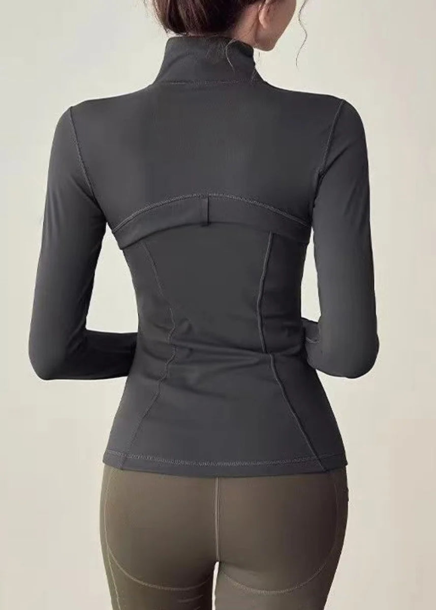 Manteau de tennis femme col montant manches longues extensible 4