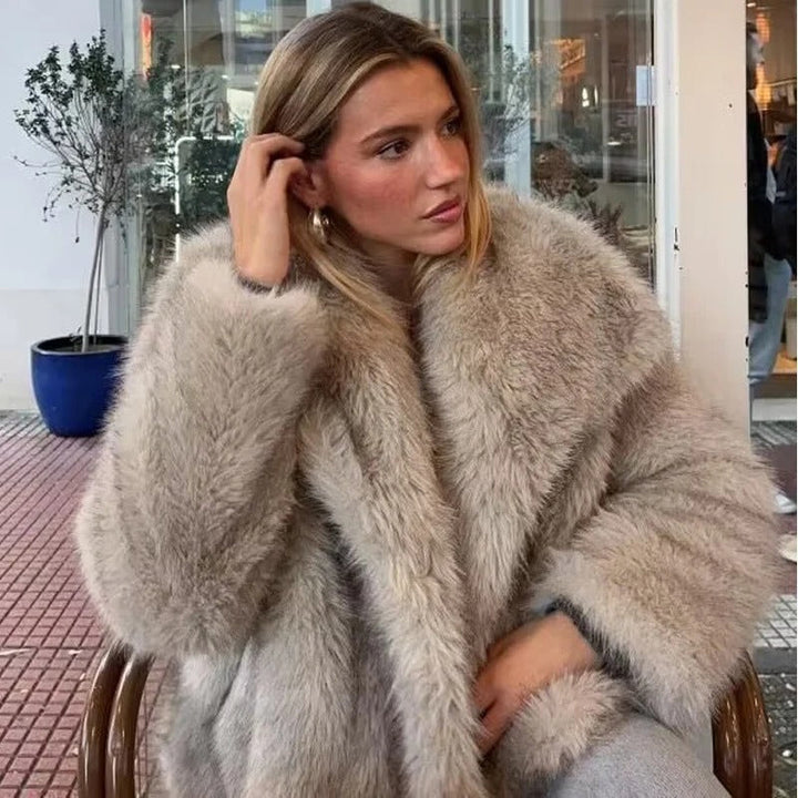 Manteau en Fausse Fourrure pour Femmes Chic 1