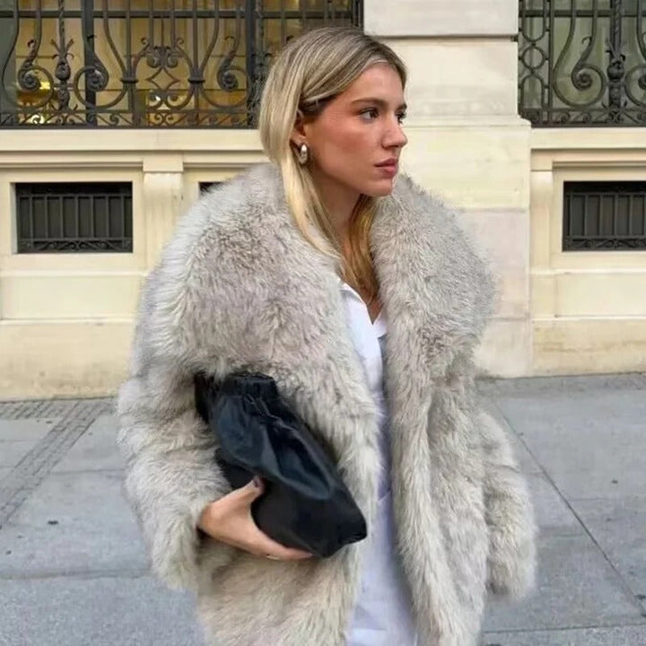 Manteau en Fausse Fourrure pour Femmes Chic 3