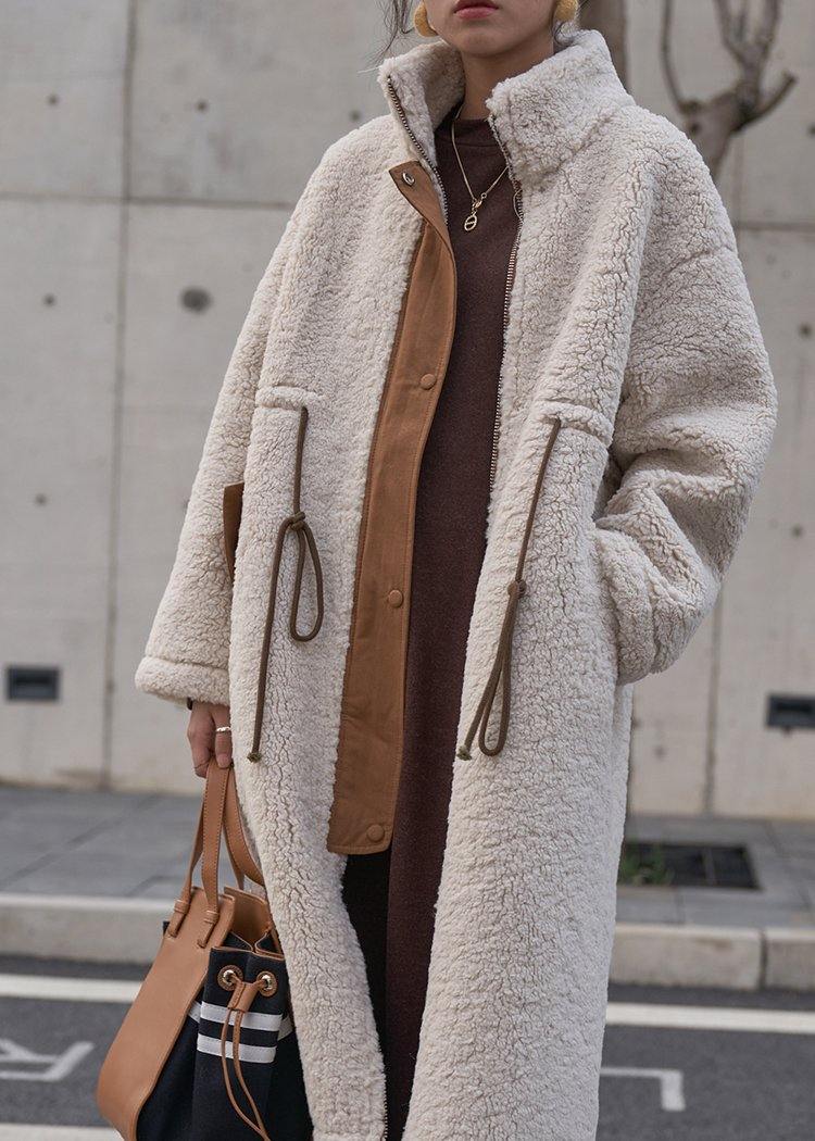 Manteau en Laine pour Femmes Grande Taille à Col Montant 1