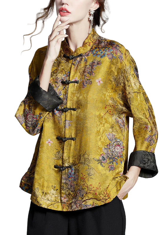 Manteau en Soie à Col Montant pour Femme 0