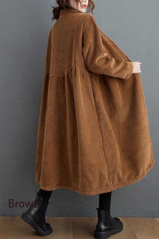 Manteau en velours côtelé vert noir pour femmes 8
